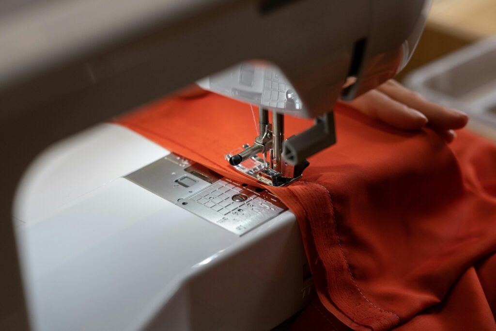 A Close up on Sewing Machine